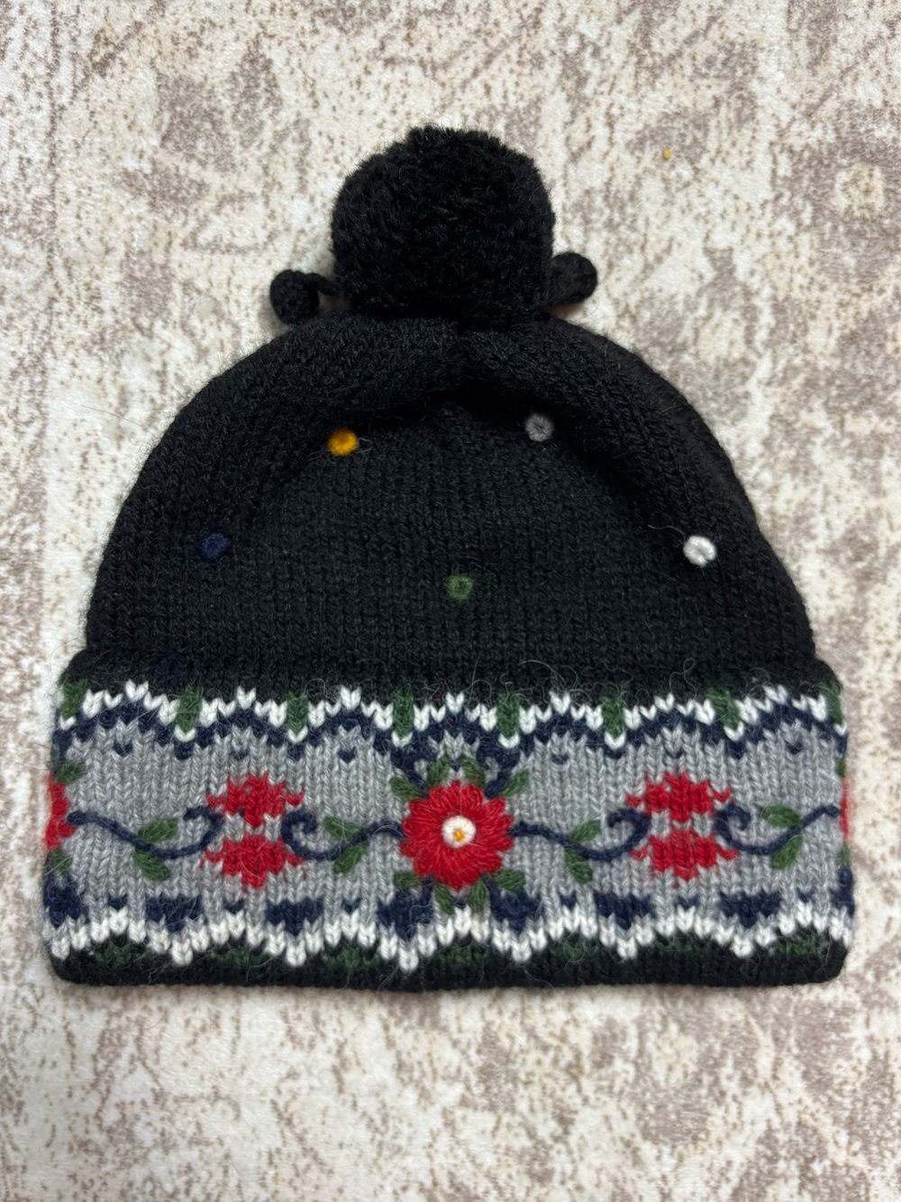 Vintage Orvis Floral Nordic Winter Beanie